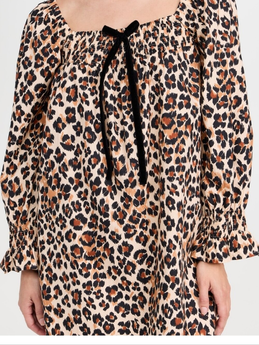 Leopard Print Mini Dress with Tie Detail